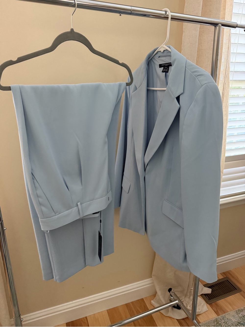French Connection Soft Light Blue Suit Blazer & Trousers